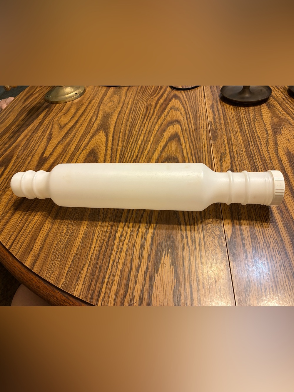 Tupperware Baking Rolling Pin #B1003 White w/Cap #687 Fill & Chill Vintage